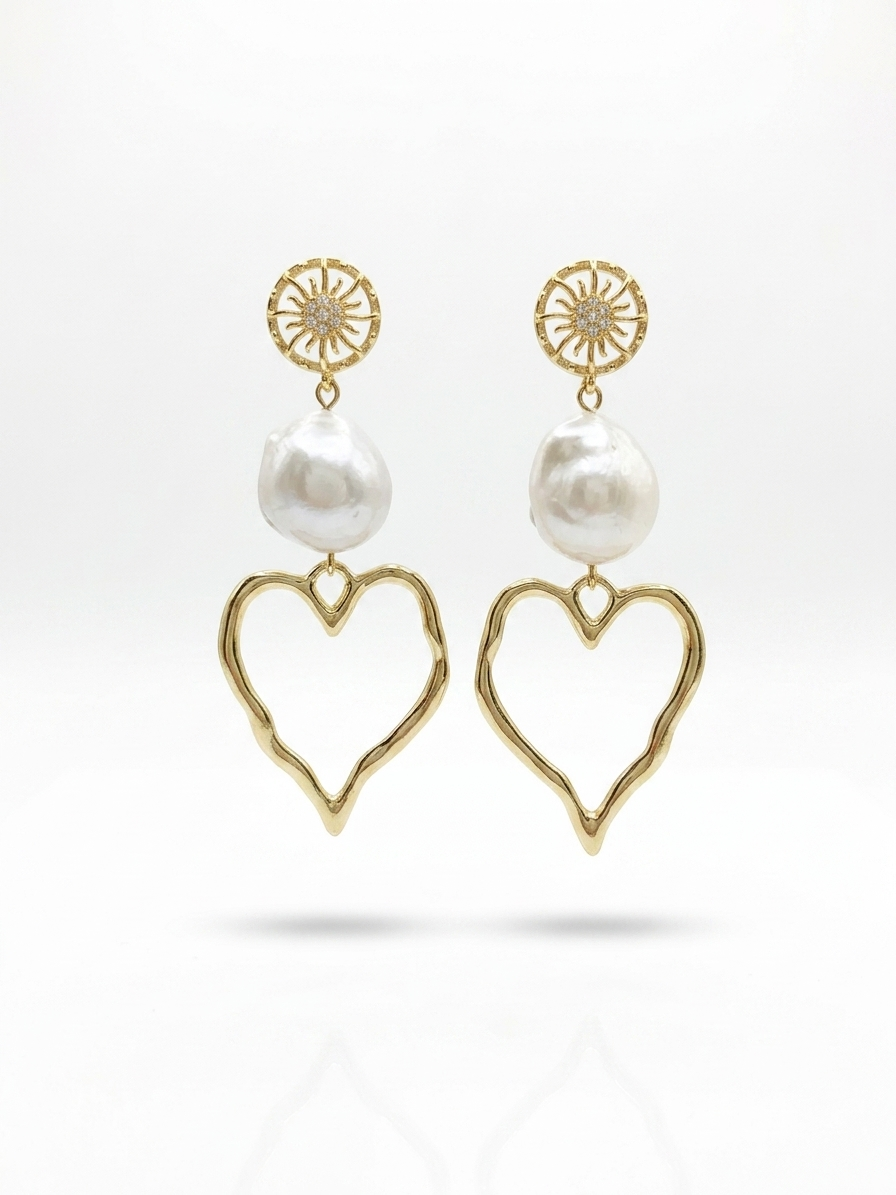 Pendientes, Bonitos corazones con perla.