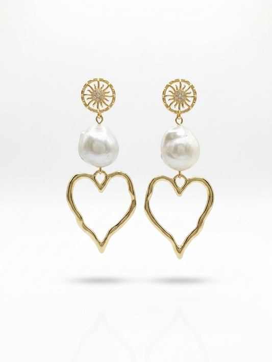 Pendientes, Bonitos corazones con perla.